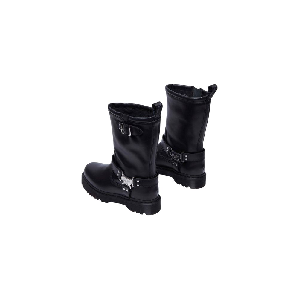 Dr. Martens Anistone Hi Wanama Black Leather Lace-Up Boots