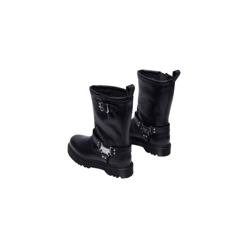 Dr. Martens Anistone Hi Wanama Black Leather Lace-Up Boots