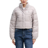 Calvin Klein Jeans SHINE CROP PUFFER JA LV047D504G - Purple Women's Jacket