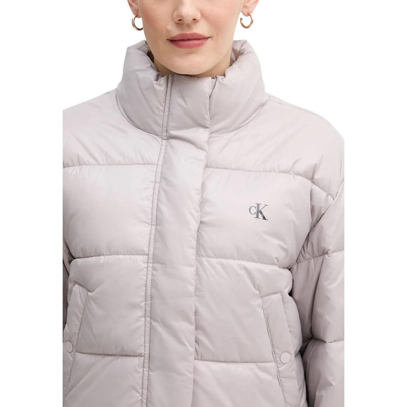 Calvin Klein Jeans SHINE CROP PUFFER JA LV047D504G - Purple Women's Jacket