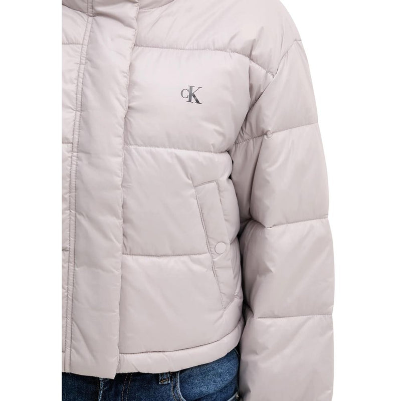 Calvin Klein Jeans SHINE CROP PUFFER JA LV047D504G - Purple Women's Jacket