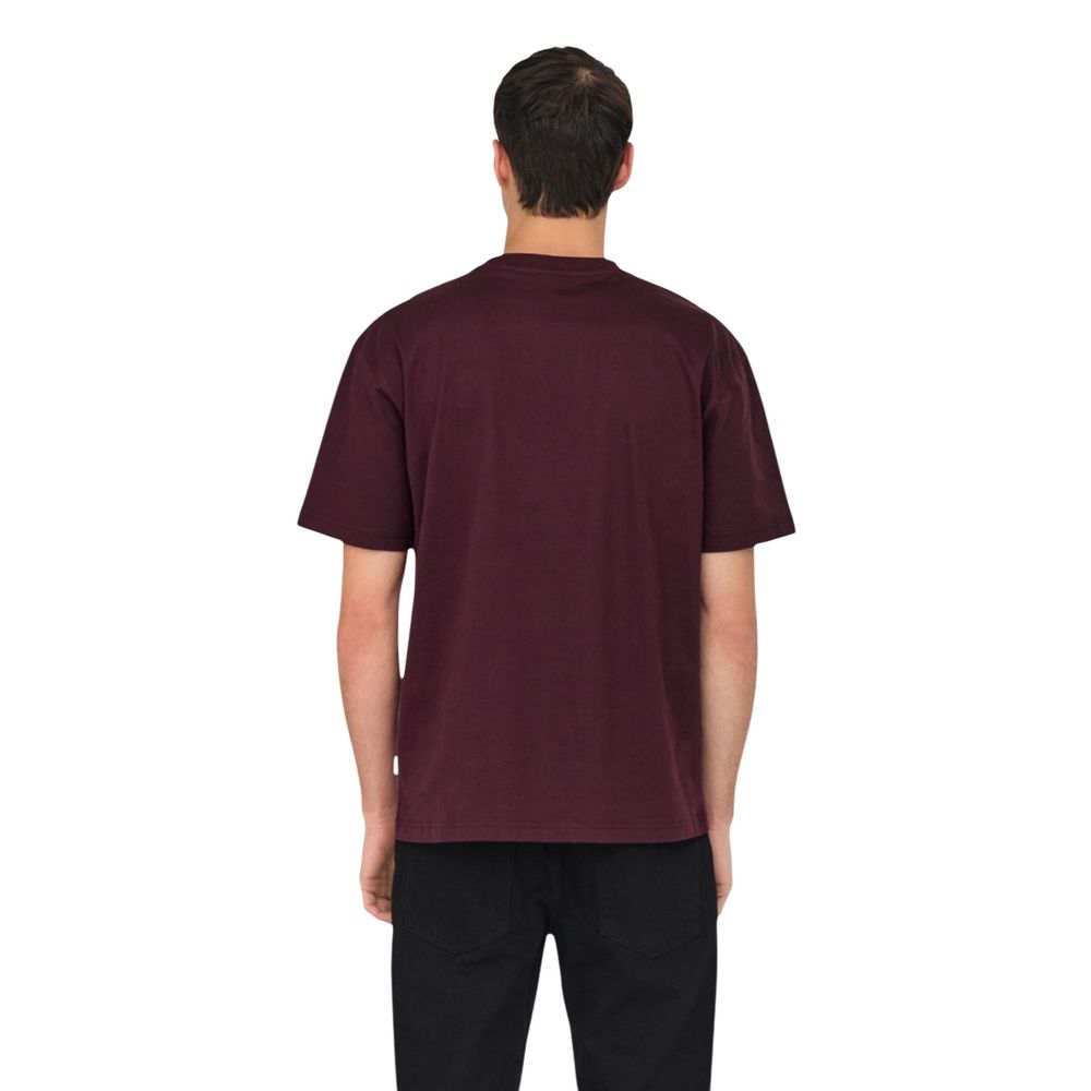 Only & Sons Onsfred Life Rlx Bordeaux Organic Cotton T-Shirt