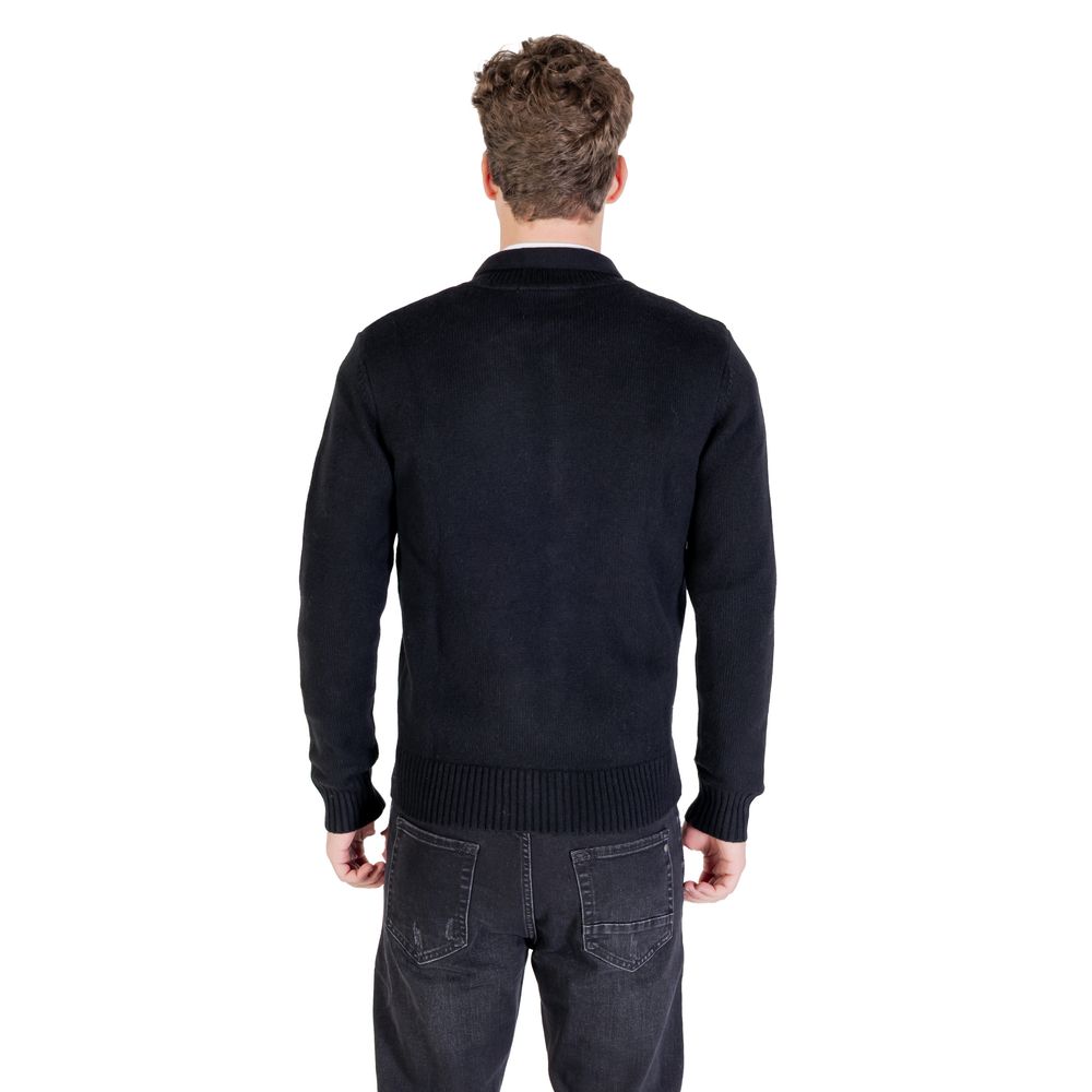 Gianni Lupo Black Marabou Sweatshirt for Men