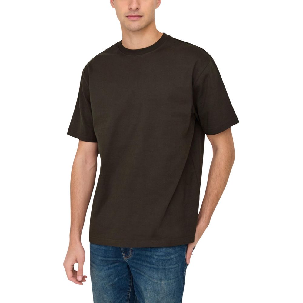 Only & Sons Brown Organic Cotton T-Shirt - Onsfred Life Rlx