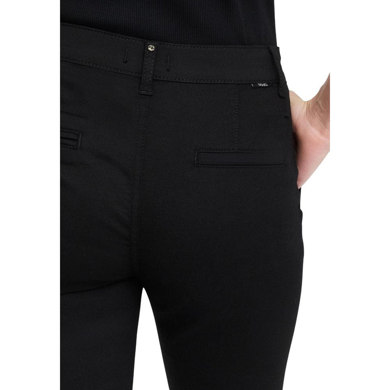 Liu Jo MF5401 T7144 Pantalons Cigarette Noirs en Coton pour Femmes