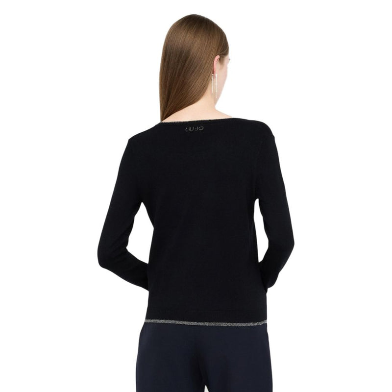 Liu Jo MF5225 MS49I Cardigan en Velours Noir pour Femmes