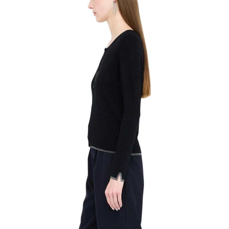 Liu Jo MF5225 MS49I Cardigan en Velours Noir pour Femmes