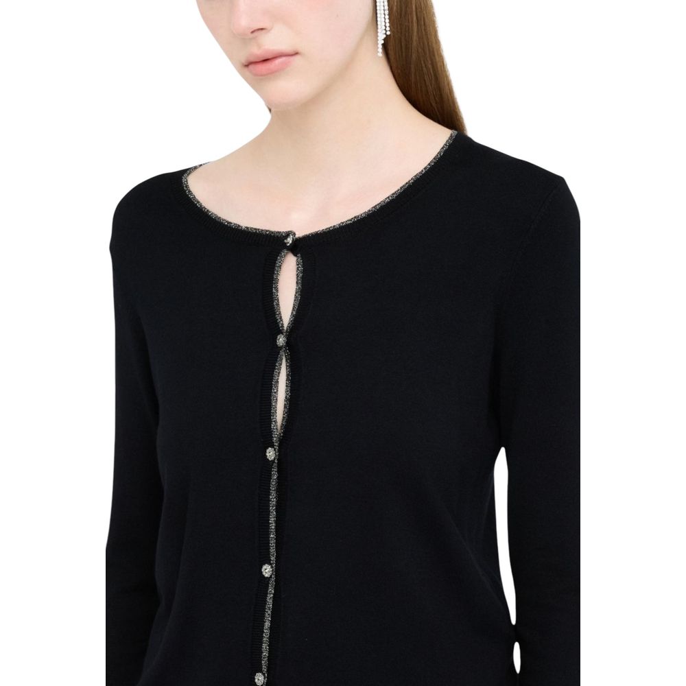 Liu Jo MF5225 MS49I Black Velvet Cardigan for Women