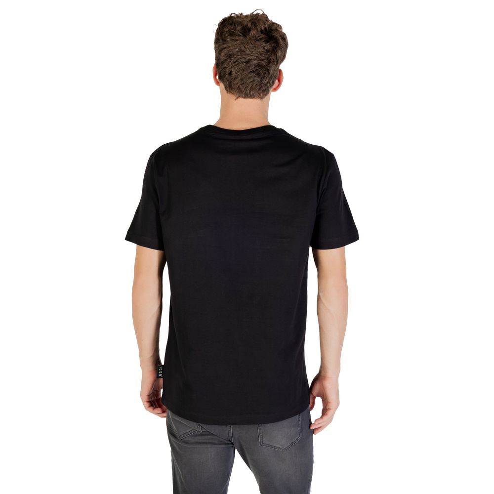 T-shirt en coton Icon ICUF2W6T004 noir et blanc pour homme
