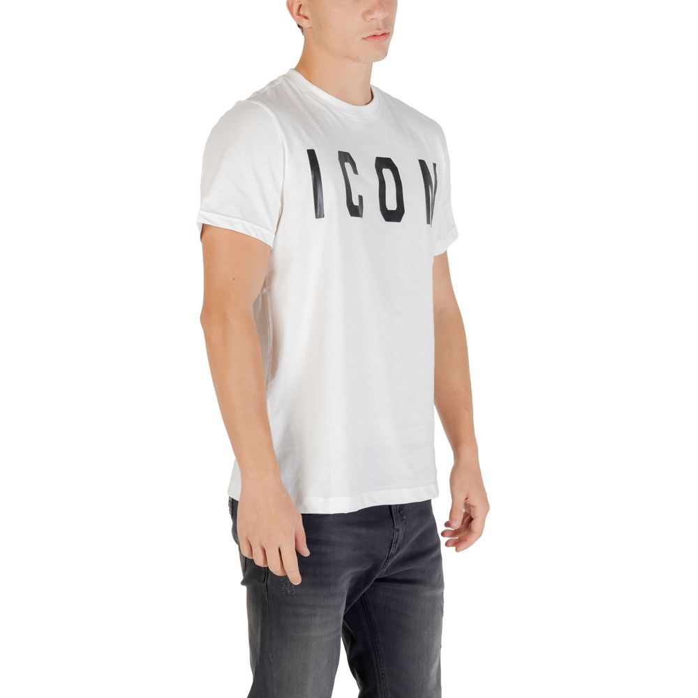 T-shirt en coton Icon ICUF2W6T001 noir et blanc pour homme