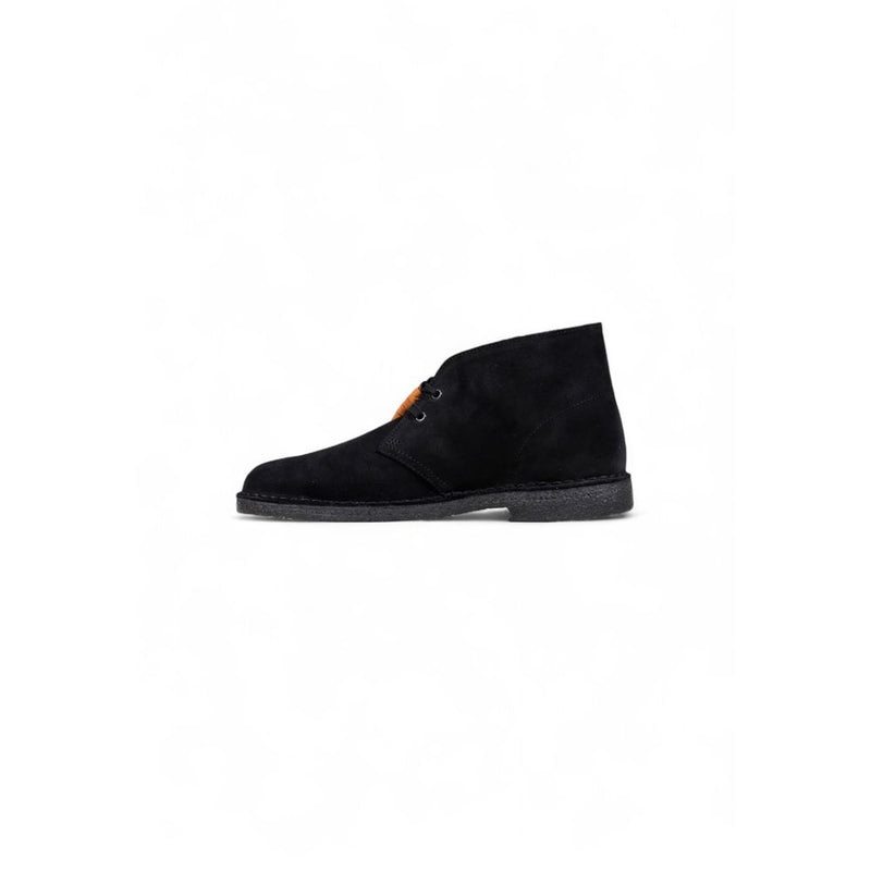 Clarks Black Suede Leather Lace-Up Boots for Men