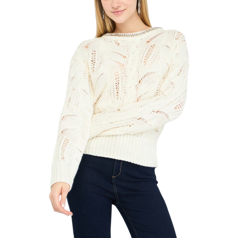 Liu Jo White Marabou Sweatshirt - Stylish Women's Knitwear