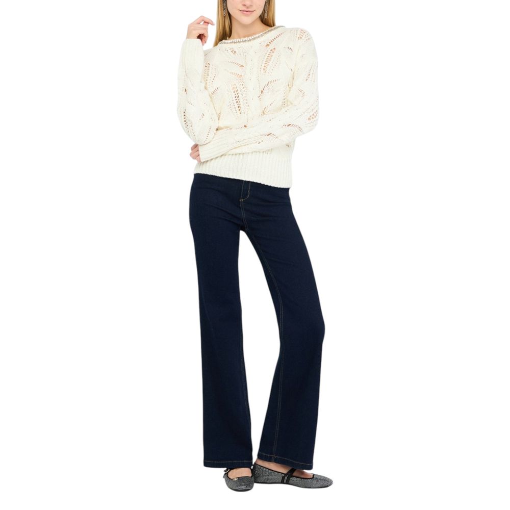 Liu Jo White Marabou Sweatshirt - Stylish Women's Knitwear