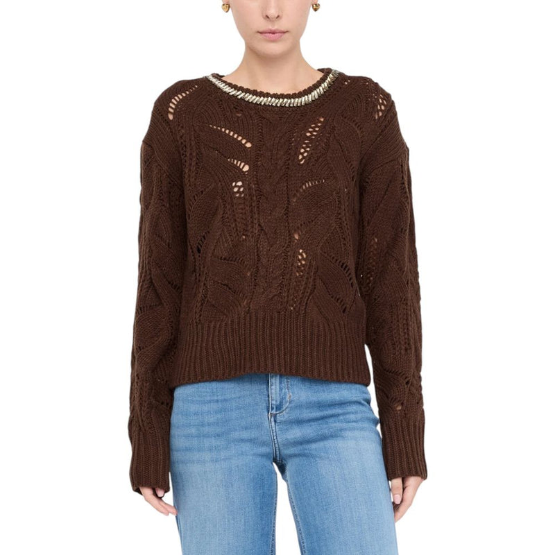 Liu Jo Brown Marabou Sweatshirt - Élégance et Confort