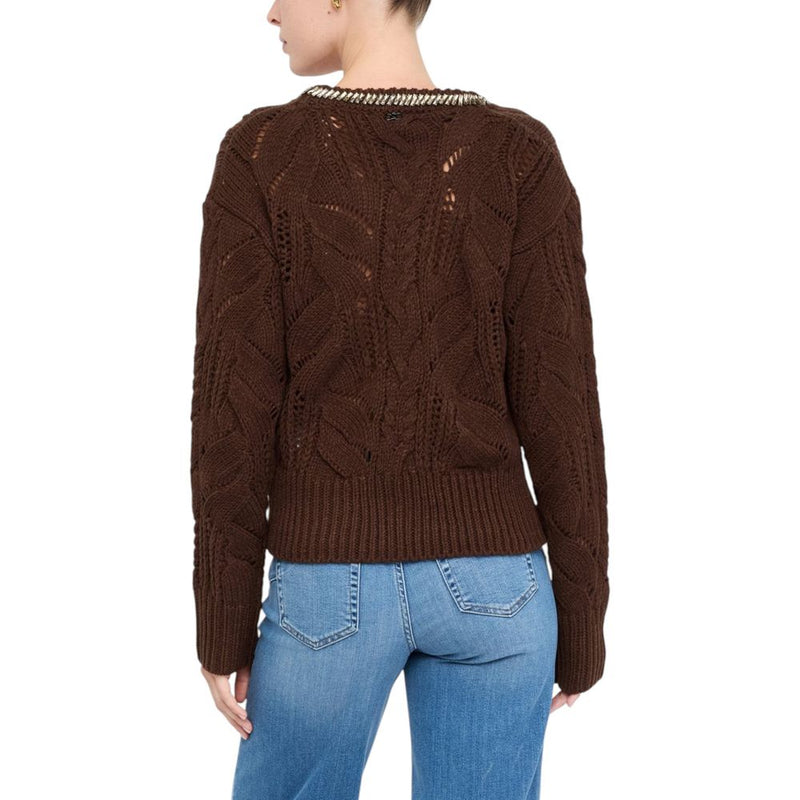 Liu Jo Brown Marabou Sweatshirt - Élégance et Confort