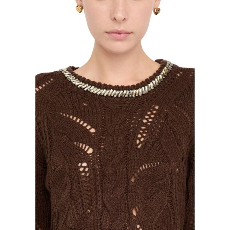 Liu Jo Brown Marabou Sweatshirt - Élégance et Confort