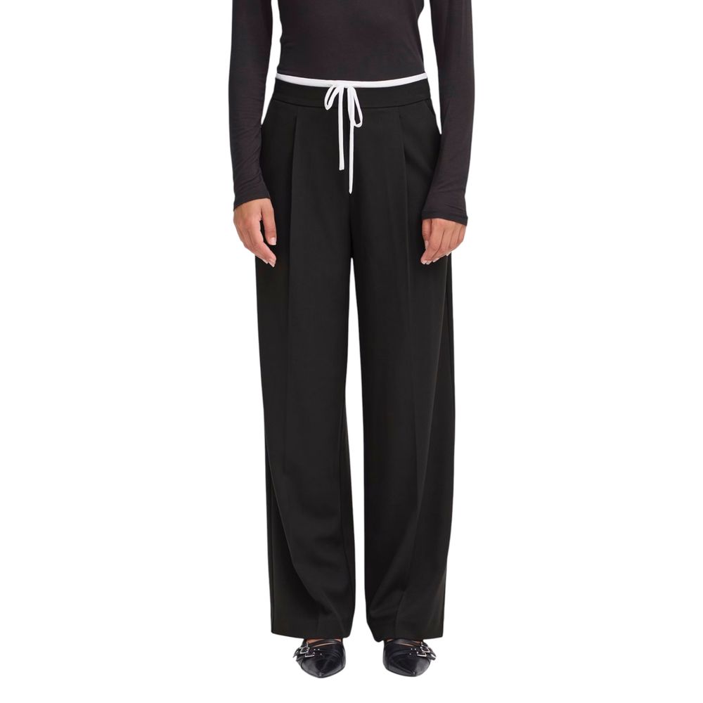ICHI IHKYRRA PA Women's Black Palazzo Trousers - Chic & Comfortable
