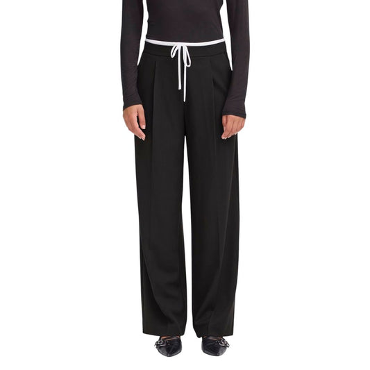 ICHI IHKYRRA PA 20124636 Black Polyester Casual Pants