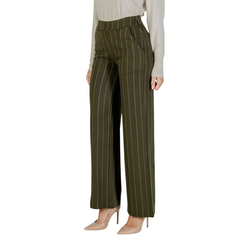 ICHI IHRUTI Bicolor Viscose Casual Pants for Women