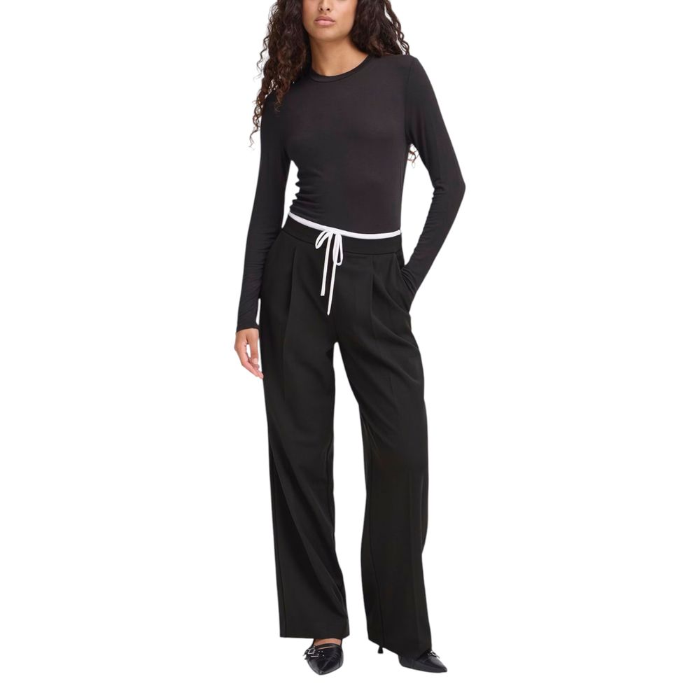 ICHI IHKYRRA PA Women's Black Palazzo Trousers - Chic & Comfortable