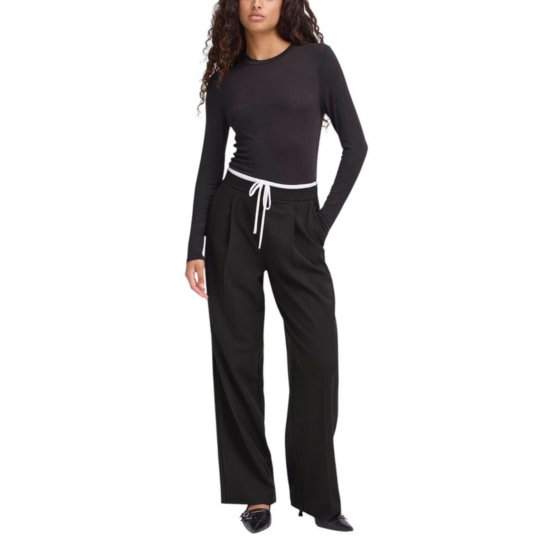 ICHI IHKYRRA PA Women's Black Palazzo Trousers - Chic & Comfortable