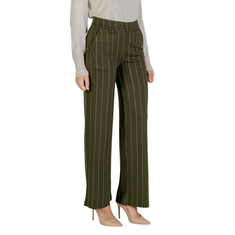 ICHI IHRUTI Bicolor Viscose Casual Pants for Women