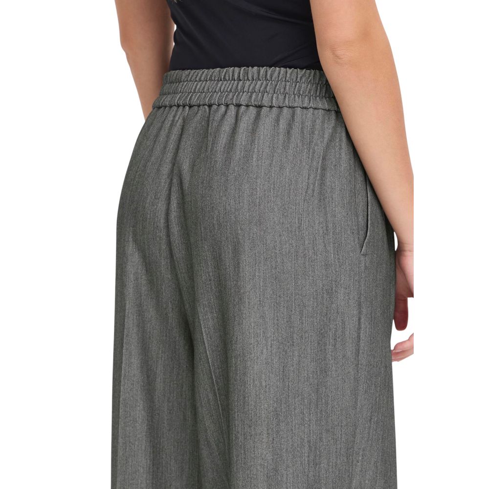 ICHI IHFILANO PA2 Gray Casual Palazzo Trousers for Women