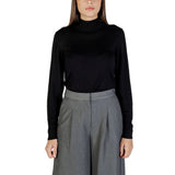 ICHI IHMAFA Black Viscose Turtleneck Sweater for Women