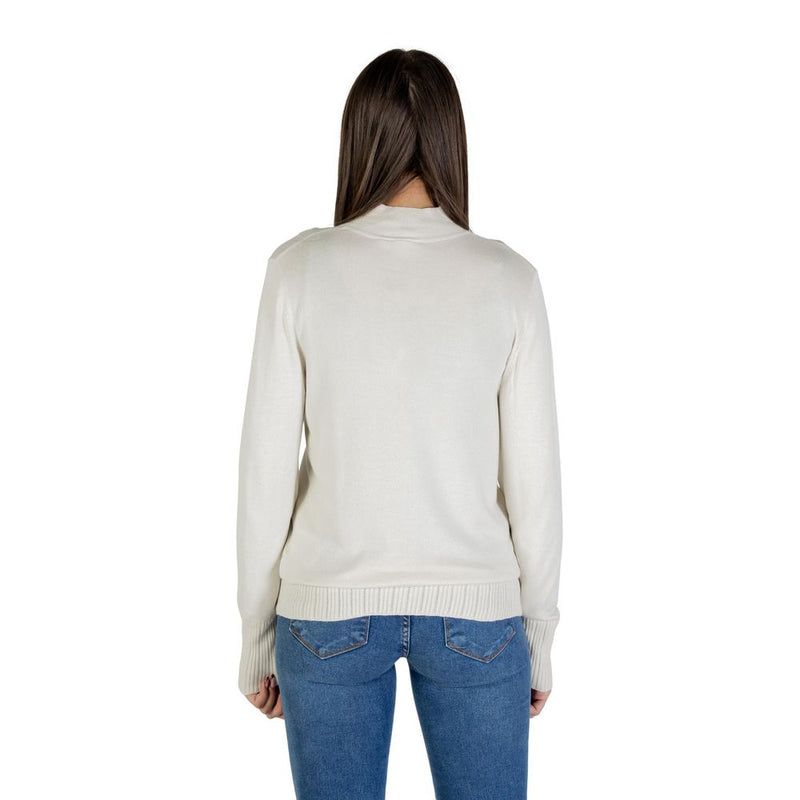 ICHI IHMAFA Beige Viscose Turtleneck Sweater for Women