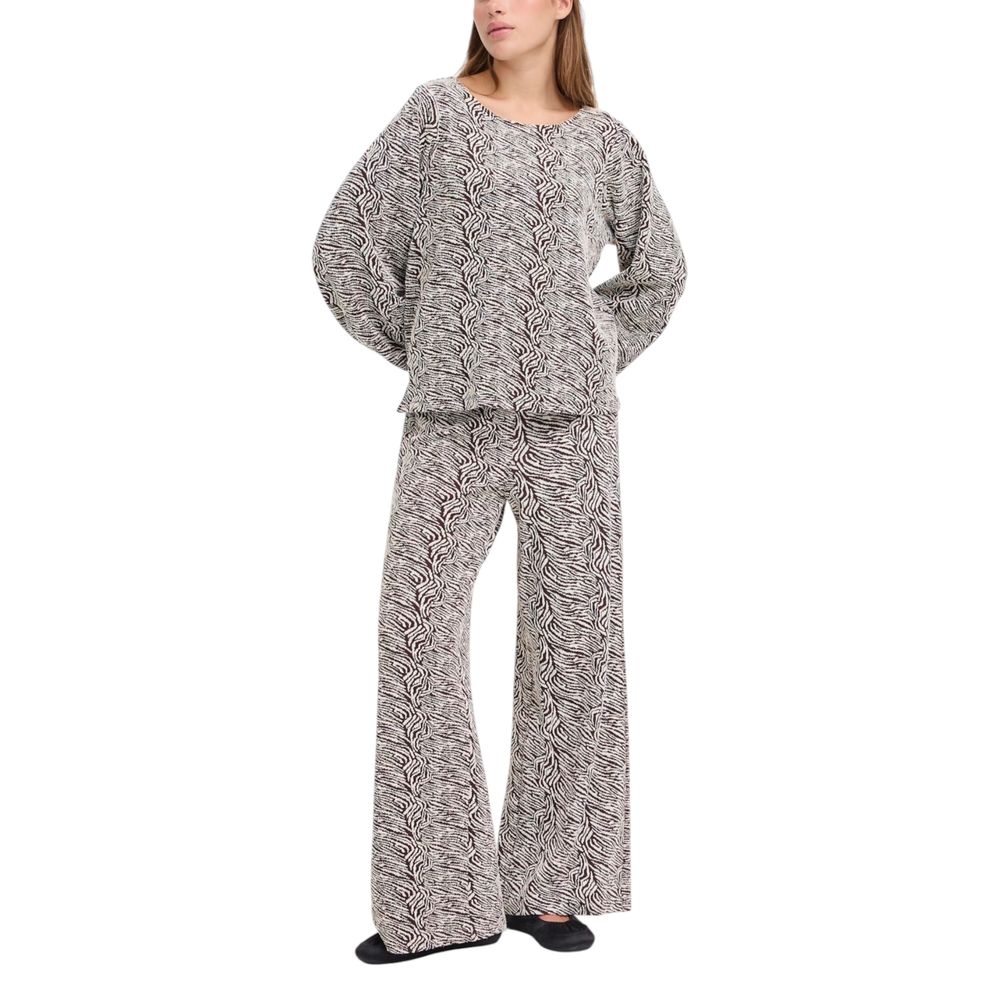 ICHI IHOELLY PA3 Brown Casual Palazzo Pants for Women