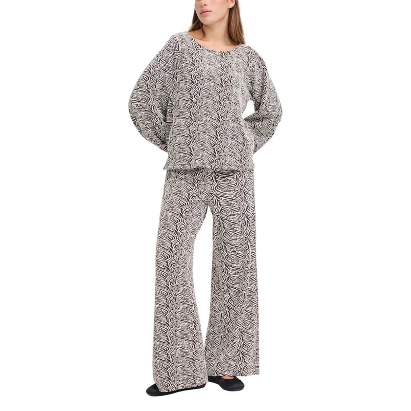 ICHI IHOELLY PA3 Brown Casual Palazzo Pants for Women