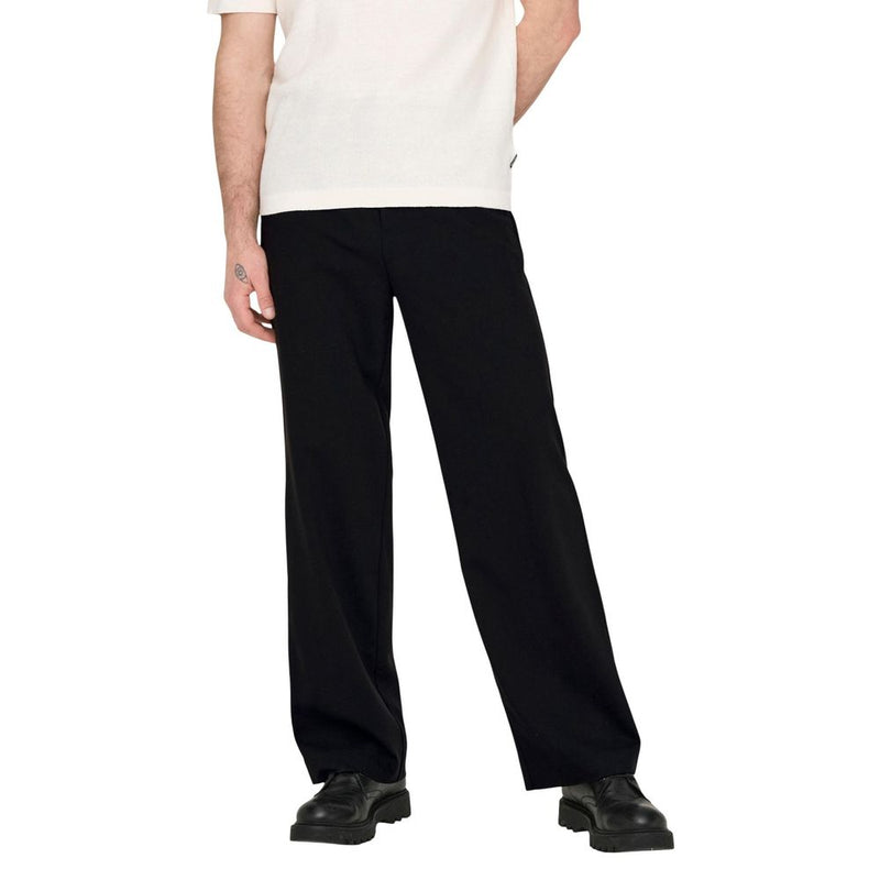 Only & Sons ONSBOB-LE Black Polyester Casual Pants for Men