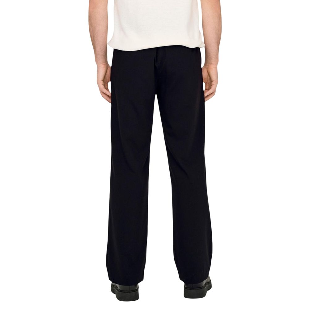 Only & Sons ONSBOB-LE Black Polyester Casual Pants for Men