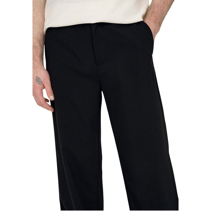 Only & Sons ONSBOB-LE Black Polyester Casual Pants for Men