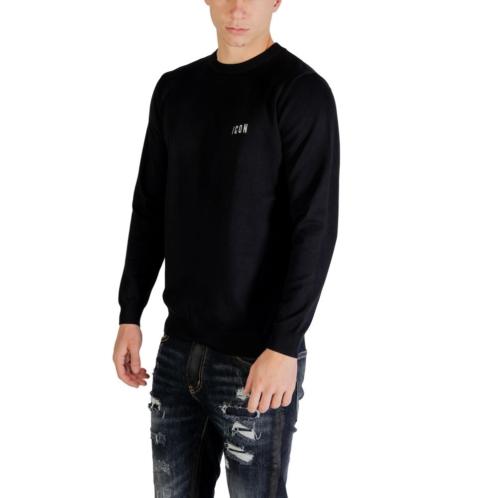 Icon ICUF2W6M003 Black Viscose Sweatshirt for Men