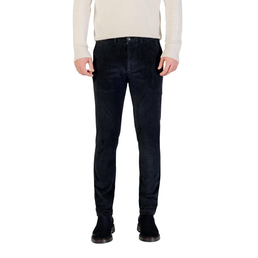 Borghese Blue Cotton Casual Pants for Men