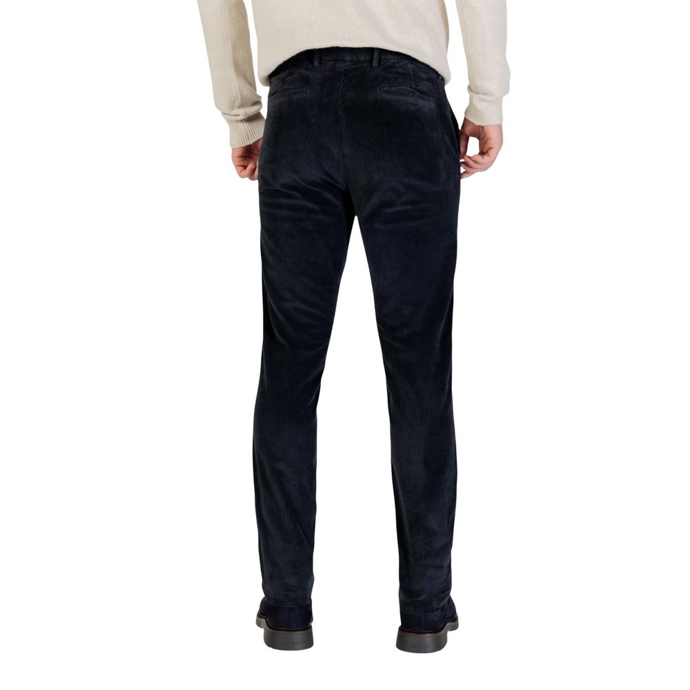 Borghese Blue Cotton Casual Pants for Men