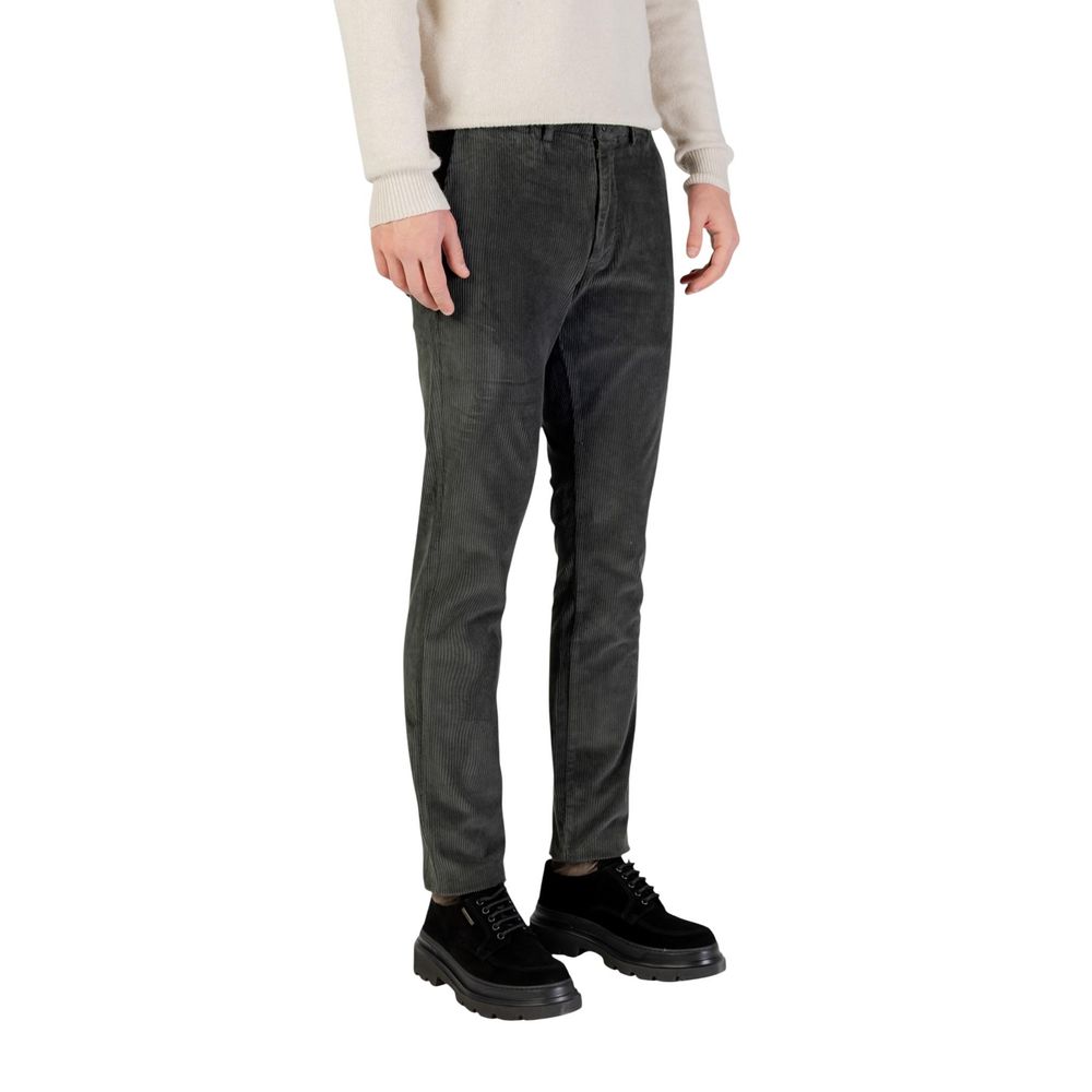 Borghese Green Cotton Casual Pants for Men