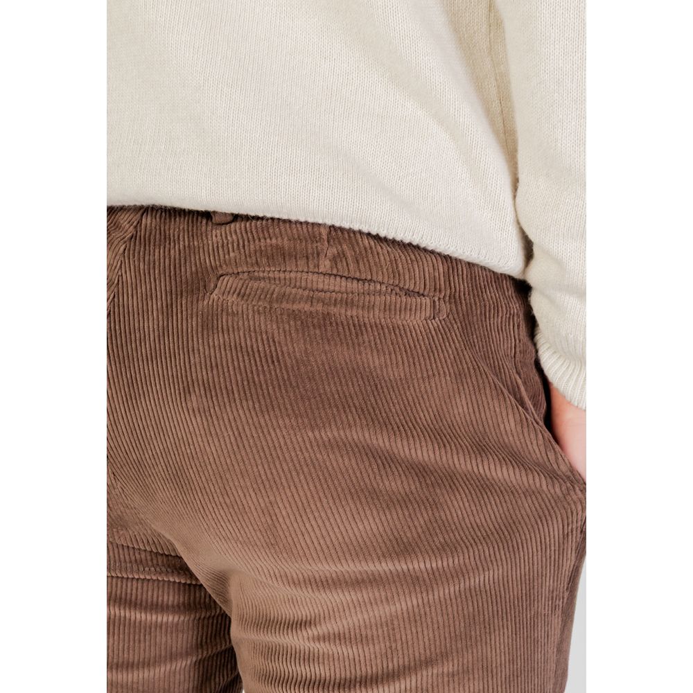 Borghese Brown Cotton Casual Pants for Men - Slim Fit