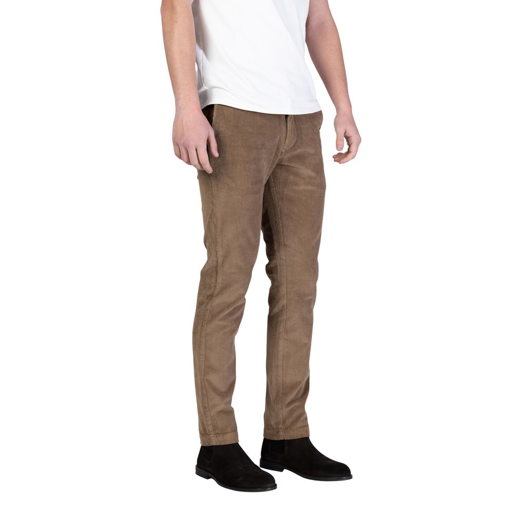 Borghese Brown Cotton Casual Pants for Men