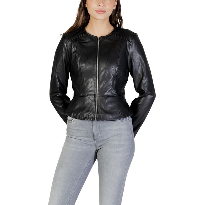Jacqueline De Yong Jdymisty Veste en Similicuir Noir pour Femme