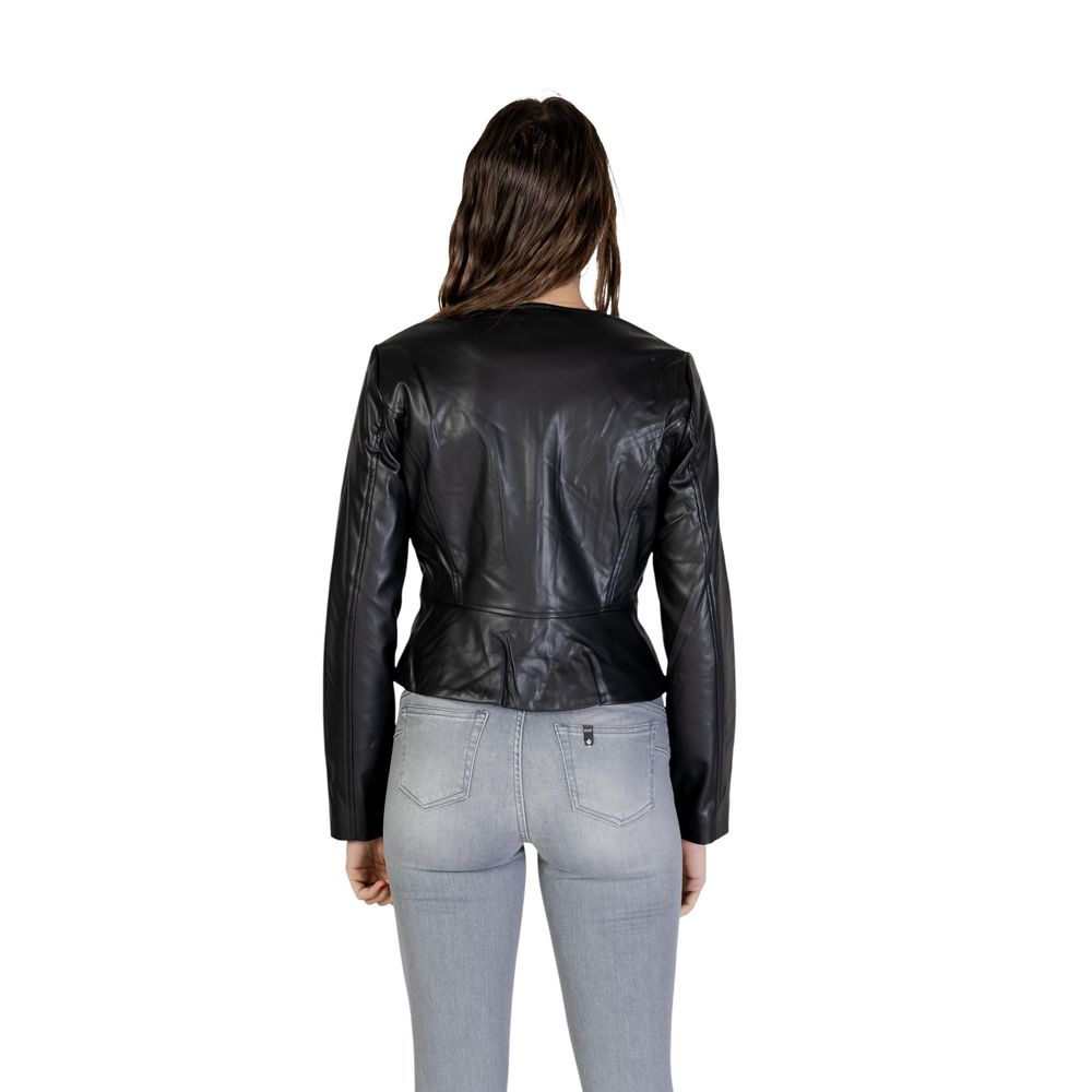 Jacqueline De Yong Jdymisty Black Faux Leather Jacket for Women