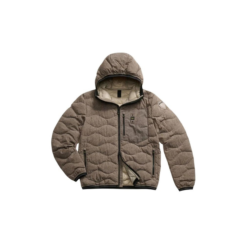 Blauer bruine polyesterjas