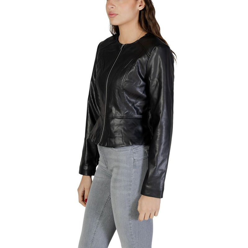 Jacqueline De Yong Jdymisty Veste en Similicuir Noir pour Femme