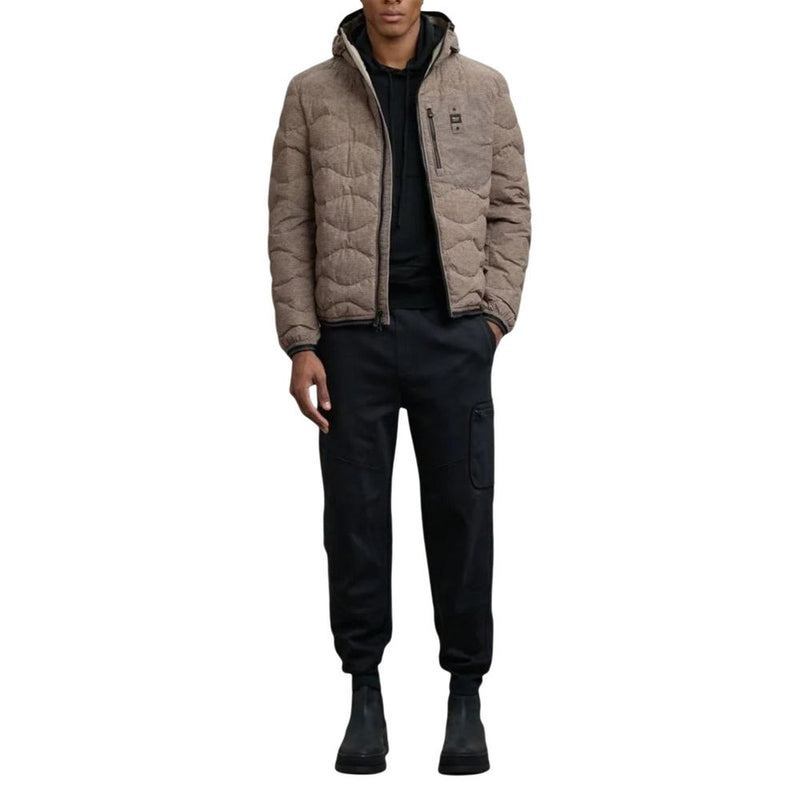 Blauer bruine polyesterjas