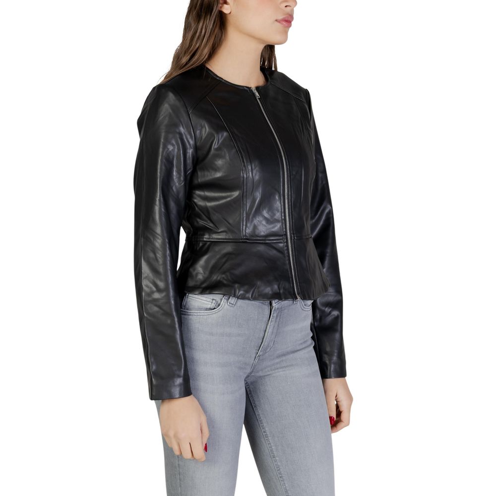Jacqueline De Yong Jdymisty Black Faux Leather Jacket for Women