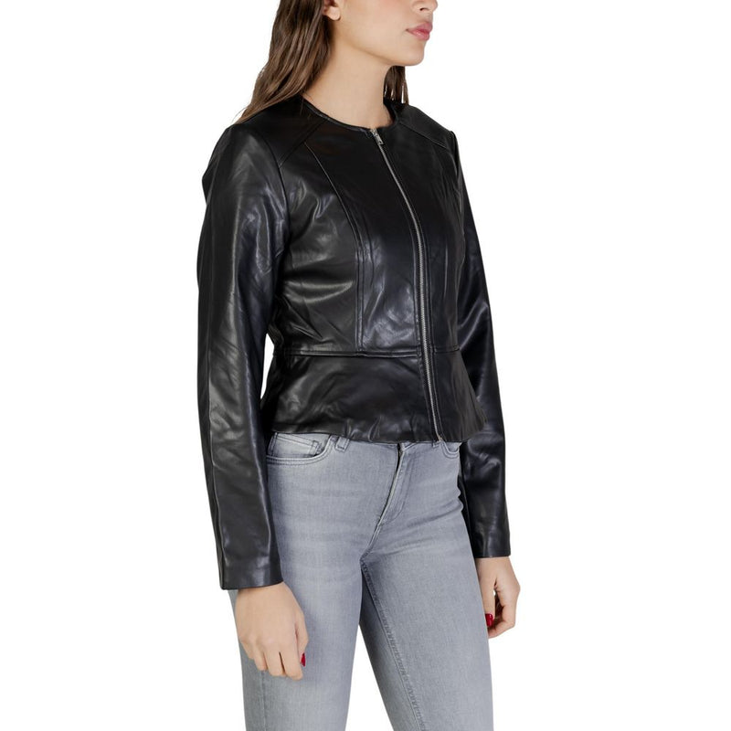 Jacqueline De Yong Jdymisty Veste en Similicuir Noir pour Femme