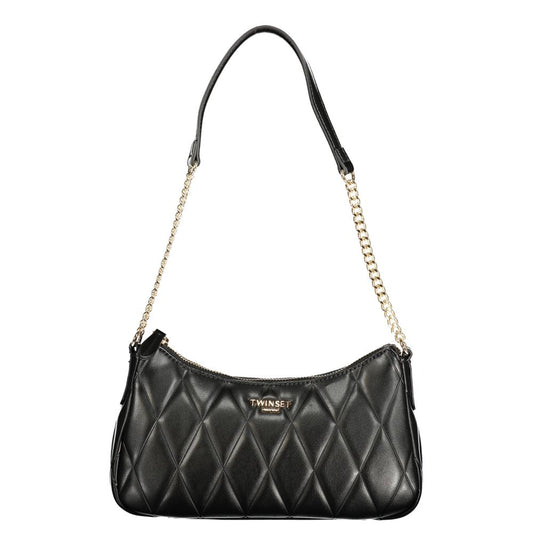 Twinset Black Polyurethane Chain Shoulder Bag - Stylish & Durable
