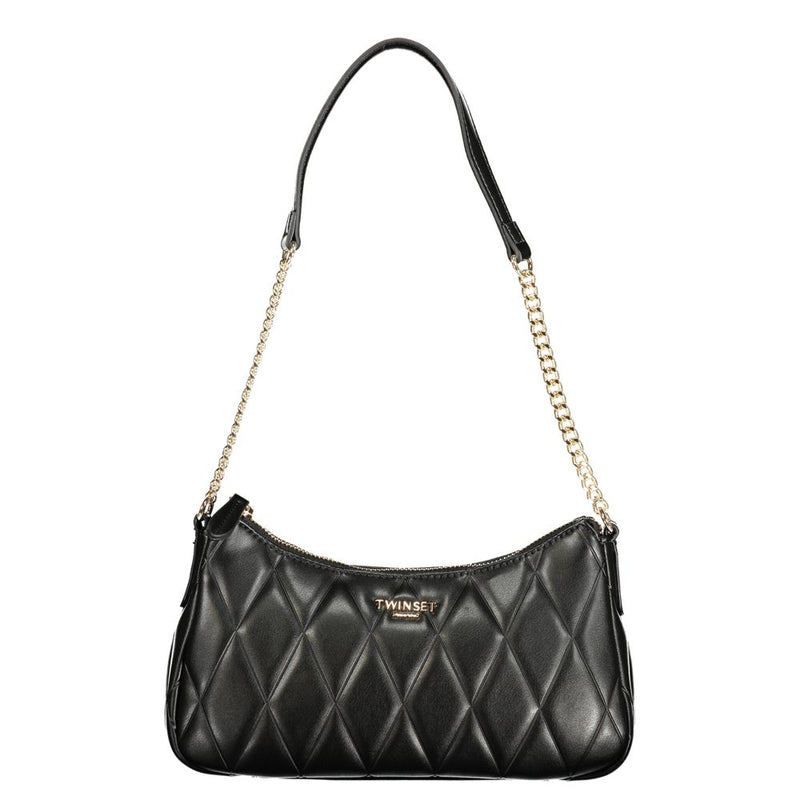 Twinset Black Polyurethane 1-Handle Chain Shoulder Bag