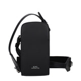 A.P.C. Black Leather Crossbody Bag - Stylish & Durable for Men